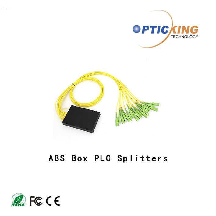 1xN 2xN Fiber Optic PLC Splitter 1260 to 1650nm ABS Box PLC Splitter